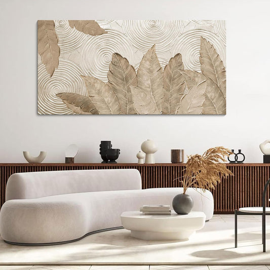 Minimalist & Modern Art for Bedroom Decor Framed Abstract Artwork for Walls Neutral & Contemporary Beige Wall art - Artwork for Living Room and Boho Style Large Abstract Wall Art 29×58IN