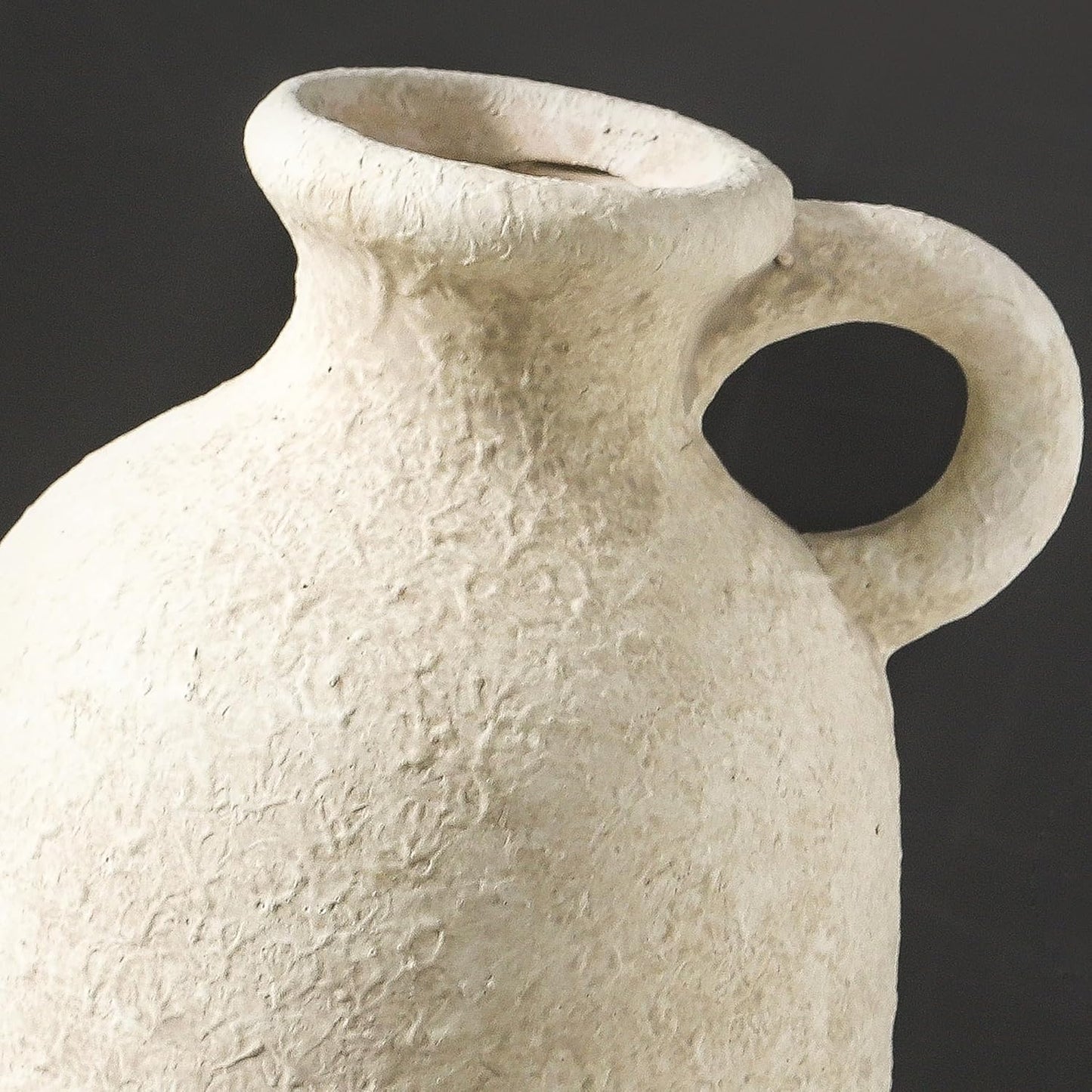 Ceramic Rustic Vase, 12.8" Large Flower Vases Home Decor Pottery Farmhouse Decorative Vase Boho Neutral Pampas Vases for Mantel Entryway Table Living Room Shelf Kitchen