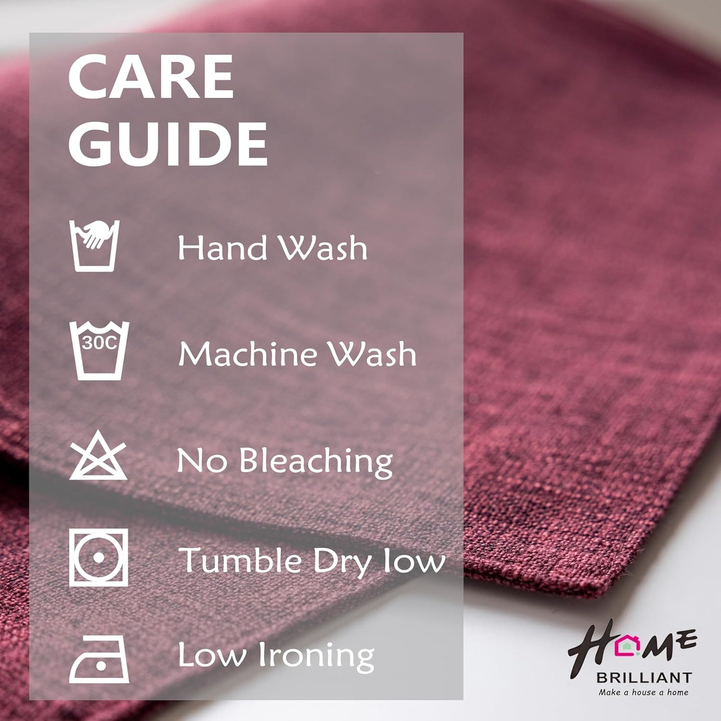 Home Brilliant Red Placemats Set of 8 Cloth Placemat for Holiday Heat Resistant Dining Table Mats Kitchen Washable Place Mats, Wine Red