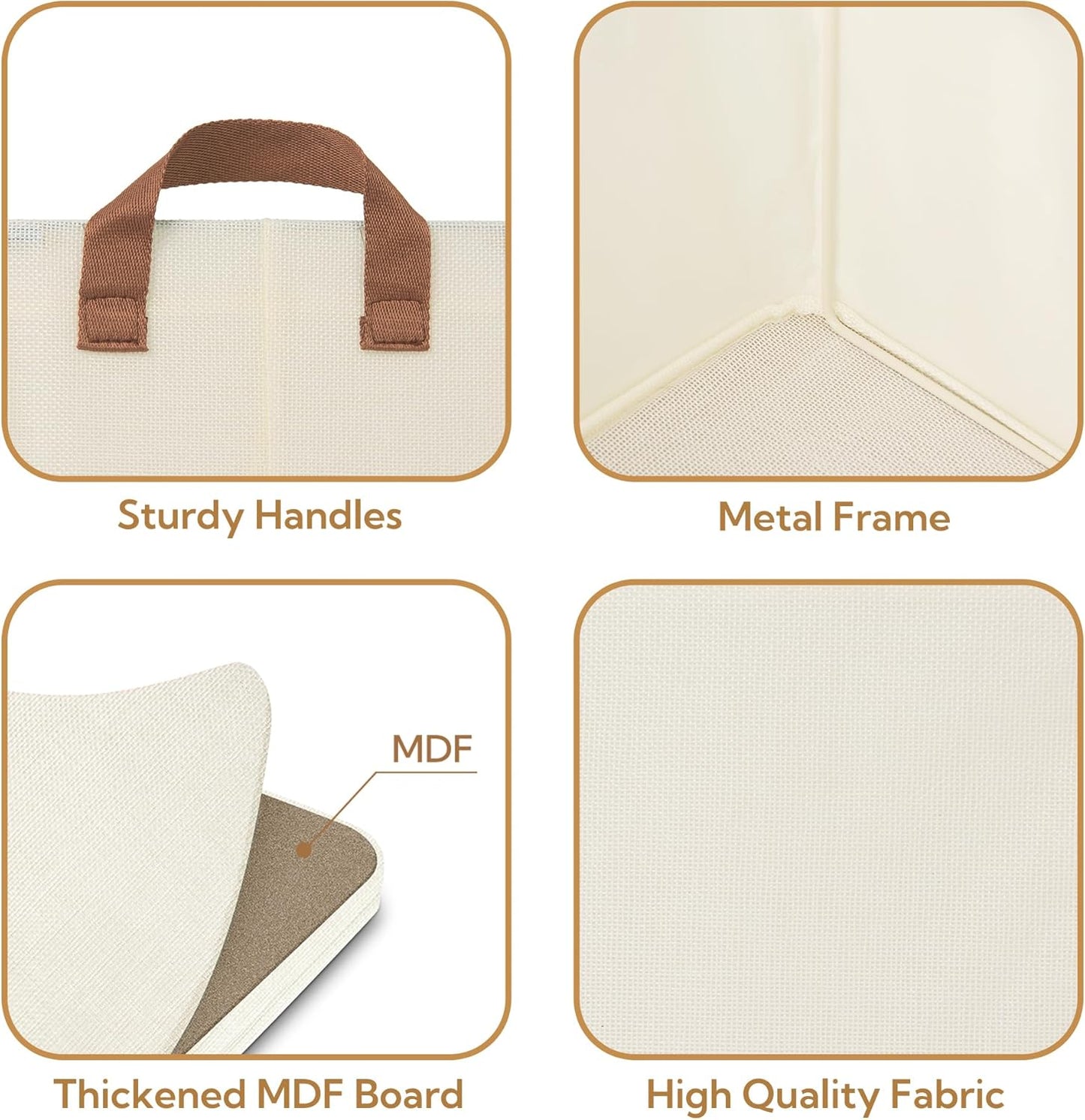 GRANNY SAYS Storage Baskets for Shelves, Closet Organizer Bins, Clothes Storage Bins with Metal Frame, Large Baskets for Organizing and Storage, Collapsible, Ivory, 2-Pack