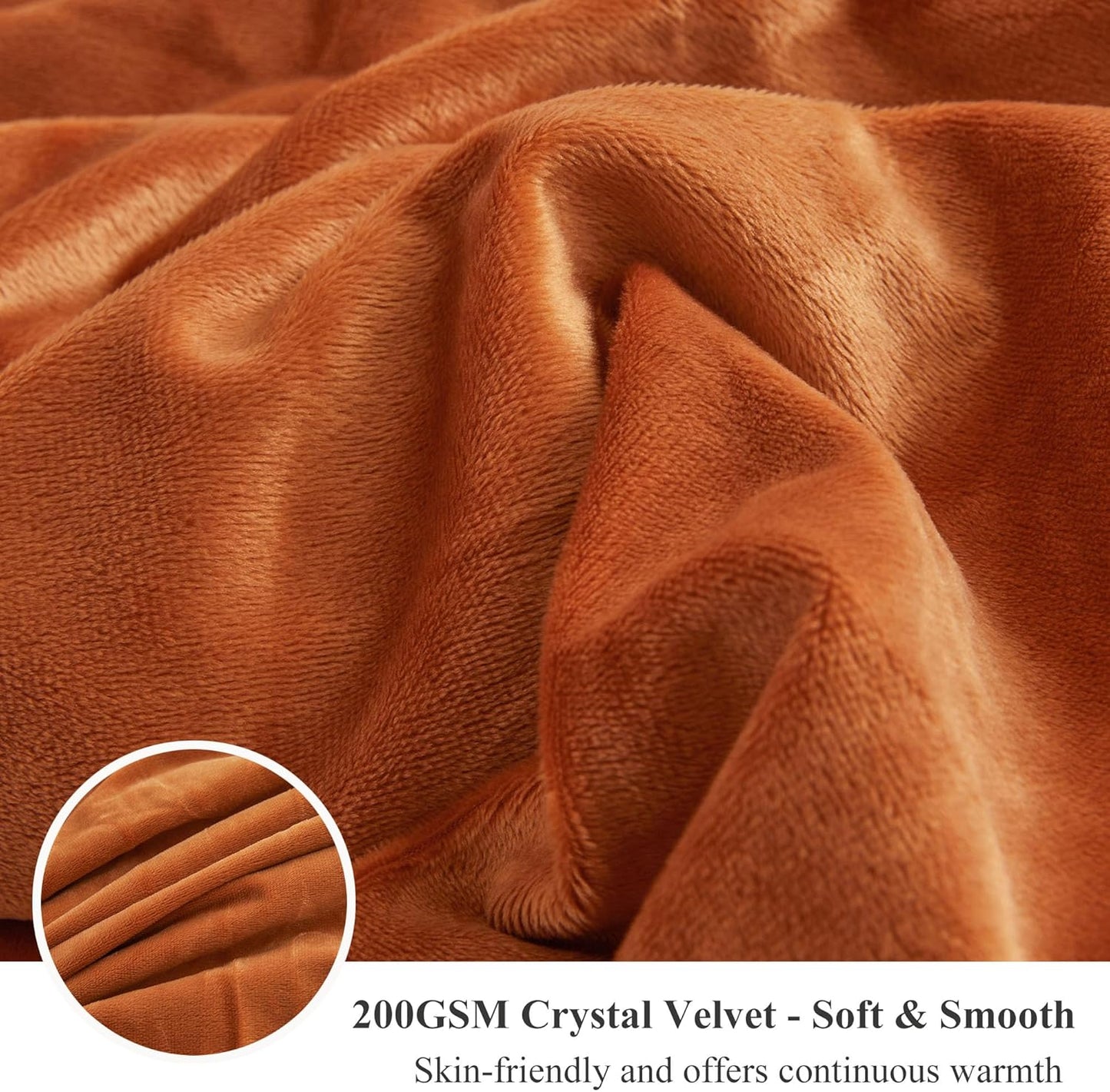 XeGe Luxury Faux Fur Throw, Burnt Orange Soft 50x60 Fluffy Blanket, Shaggy Plush Decorative Couch Throw, Cute Furry Fuzzy Blanket for Sofa Bed, Burnt Orange