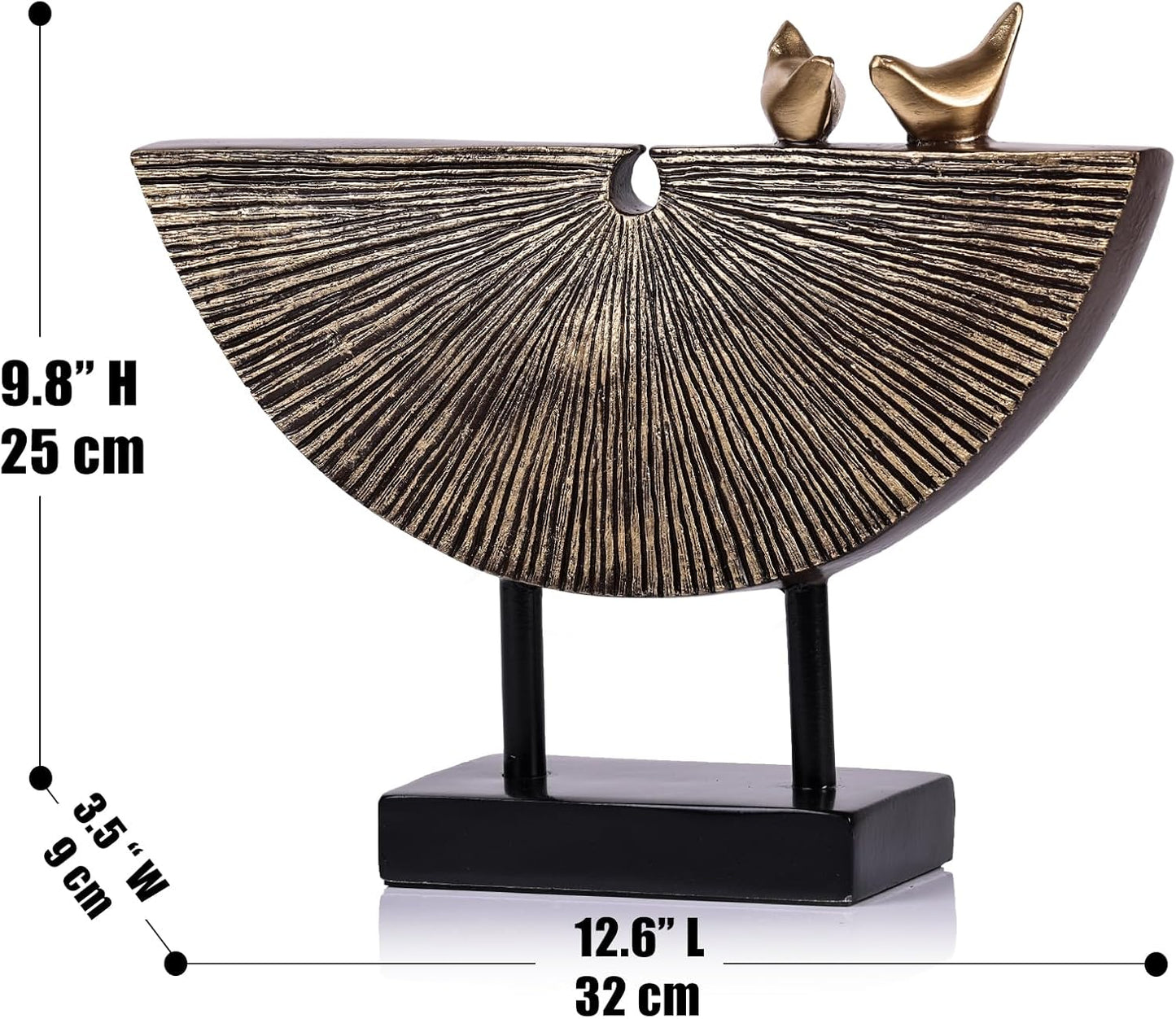 Vintage Gold Home Decor Statue, Unique Round Textured Art Sculpture for Home Interior Accent Decor, Entryway, TV Cabinet, Office Decor, Shelf Decor Aesthetics (Vintage Gold)