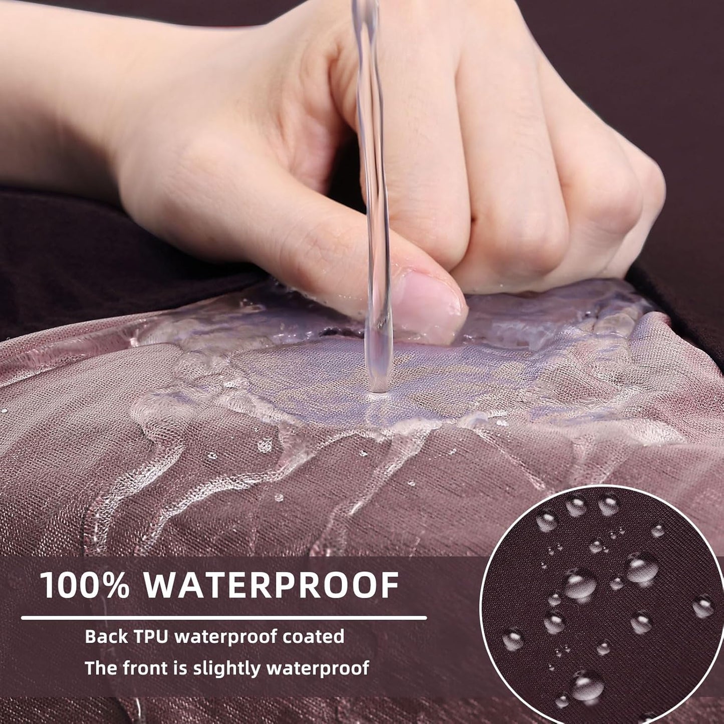 hyha Waterproof Couch Cushion Covers, Stretch Sofa Couch Seat Slipcover for Dog Washable, Non-Slip Waterproof Outdoor Cushion Covers for Patio Furniture Replacement (2 Pieces, Chocolate)