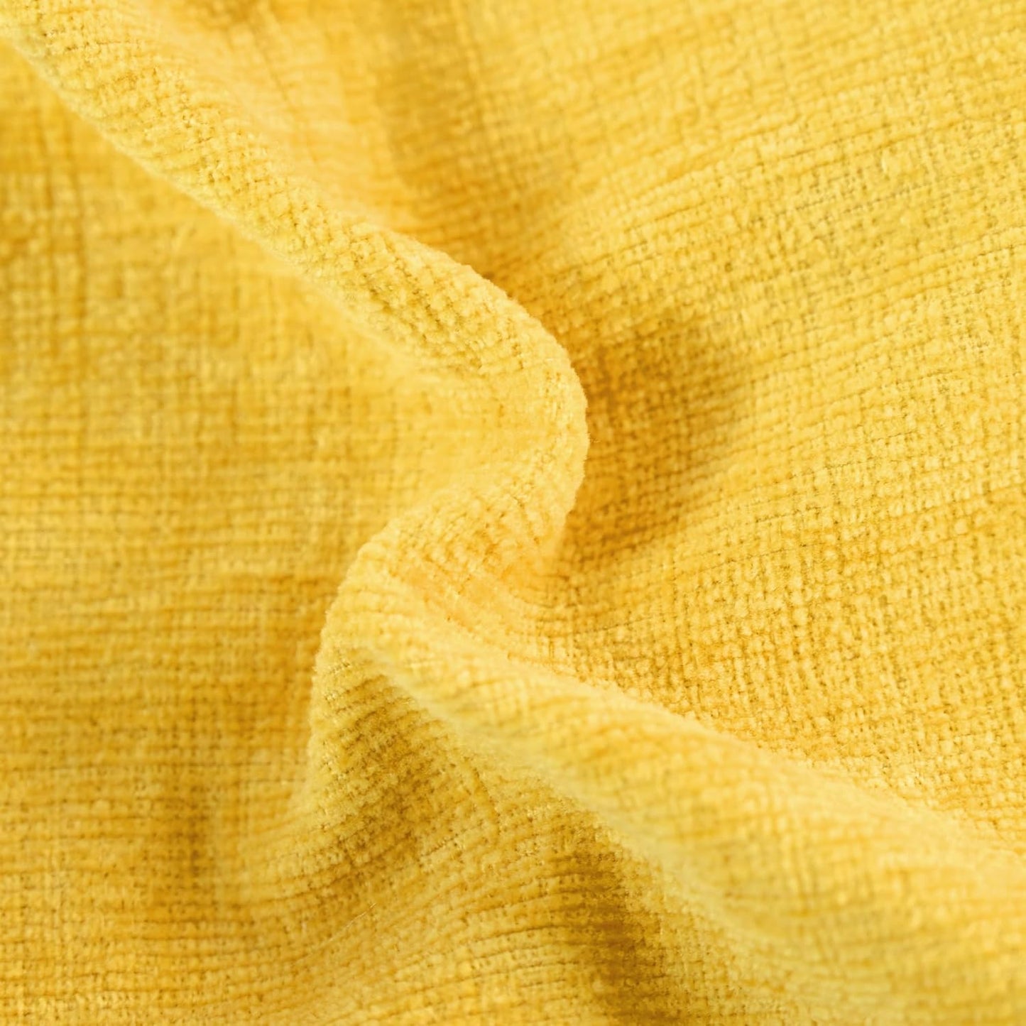 CaliTime Throw Pillow Covers Decorative 16 X 16 Inches Pack of 2 Cozy Chenille Cushion Case for Couch Sofa Bed Living Room Home Mustard Yellow