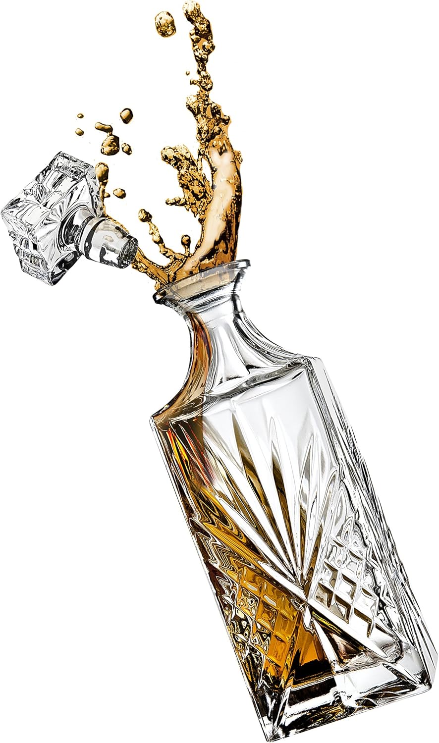 Whiskey Decanter for Scotch, Liquor, Vodka, Wine or Bourbon - Irish Cut 750ml