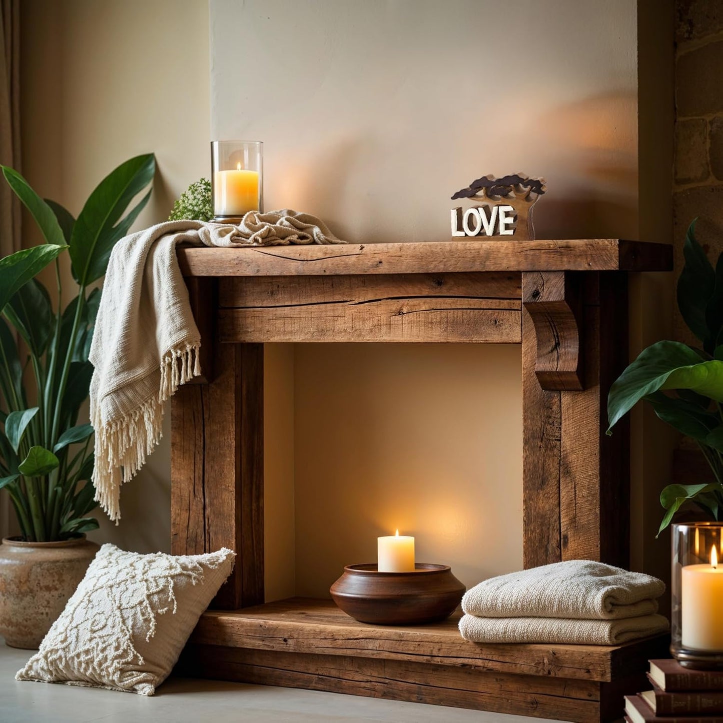 Decozen Gifts for Mom - Wooden Love Letters Sculpture - Mother's Day Birthday Gifts, Home, Office, Living Room, Shelf, Fireplace, Farmhouse, Tabletop, Boho and Mantle Decor - Mothers Day Decorations