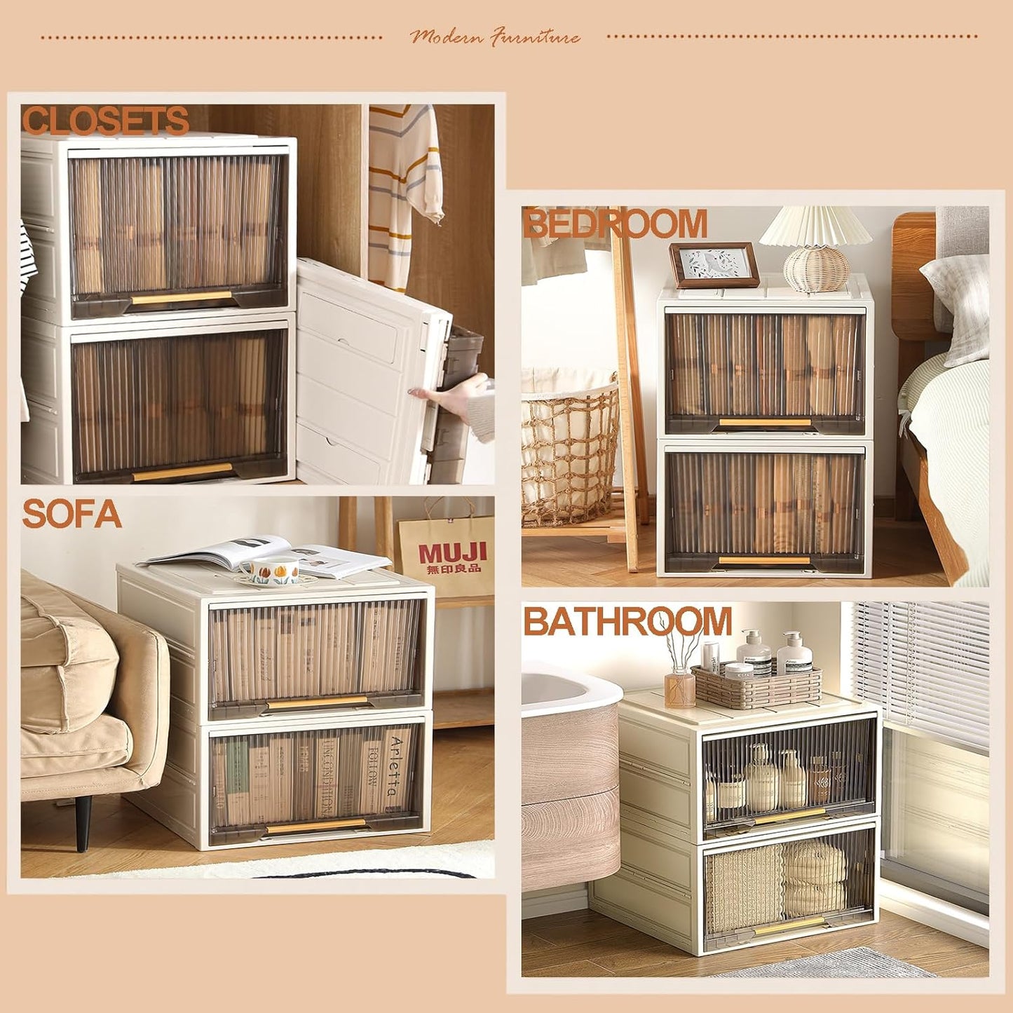 Plastic Storage Bins with Lids, Clothes Folding Storage Box and Closet Organizers and Containers for Home, Closet Stackable Storage for Home, Office, Dorm