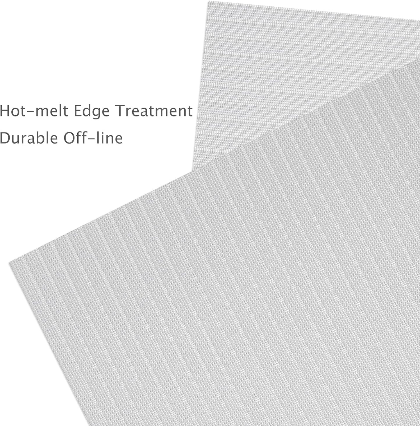 Myir JUN Placemats Set of 8, Vinyl Woven Placemats Place Mats Indoor Set of 8 Washable Table Mats Non-Slip Place mats for Dining Table (White Smoke, Set of 8)