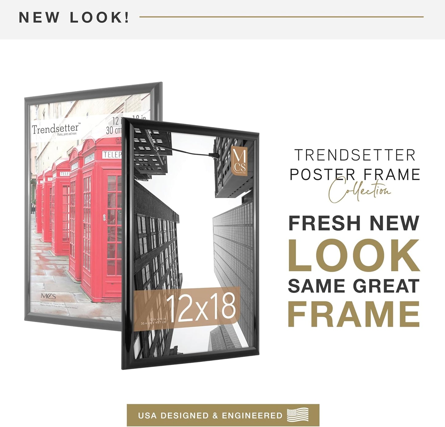 MCS Trendsetter Poster Frame, Black, 12 x 18 in, 2 pk