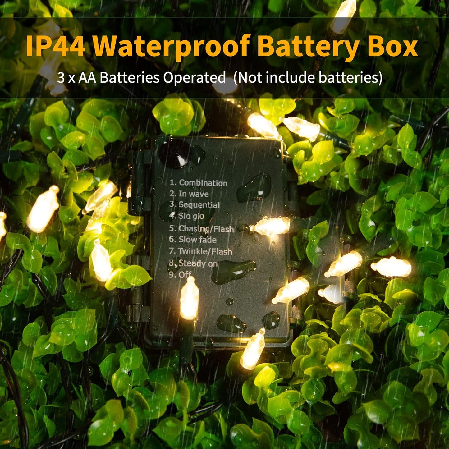 Battery Operated Christmas Lights 4 Pack 18 Feet 50 LED Clear Mini String Lights with 8 Modes Waterproof Tree Lights for Xmas Outdoor Indoor Holiday Party Garden Decor, Warm White