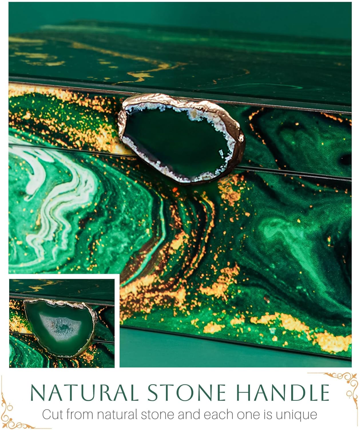 Homde Glass Decorative Storage Box: Set of 2 Boxes for Home Decor - Large Organizer with Lids for Decorations