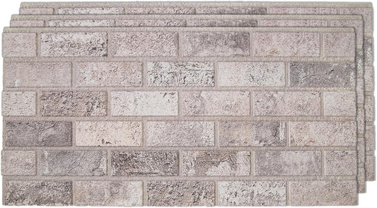 IZODEKOR 3D Brick Effect Wall Panels - Faux Brick Paneling for Living Room, Kitchen, Bathroom and More | Beige Dream - Pack of 3 Covers 16 sq ft