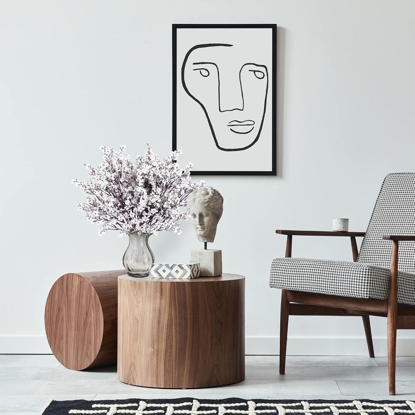 Sggvecsy 6 Pcs Babys Breath Artificial Flowers Gypsophila Bouquets Bulk Real Touch Fake Silk Flowers for Home Wedding DIY Floral Arrangement Kitchen Table Centerpiece Festival Decoration (White)