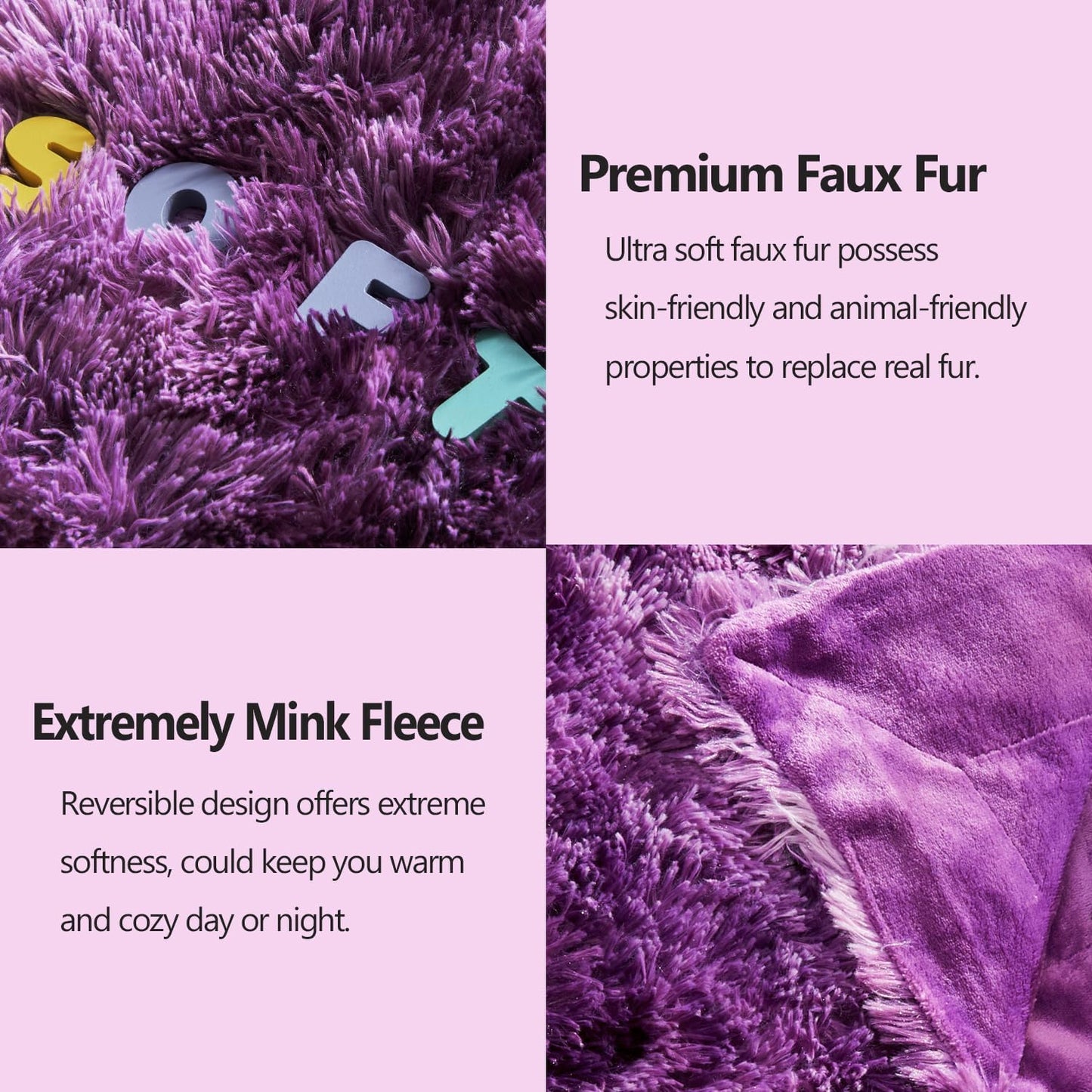 GONAAP Fuzzy Faux Fur Throw Blanket Twin Size Tie-dye Violet Purple Super Soft Cozy Plush Fuzzy Shaggy Blanket for Couch Sofa Bed (Tie-dye Violet Purple, Twin(60"x80"))