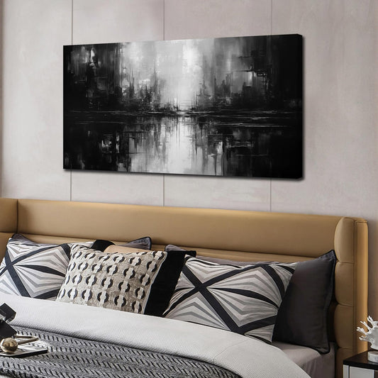 Abstract Wall Pictures for Living Room,Black Art Paintings for Wall Office Wall Art Bedroom Wall Decor 20 x 40 Inch
