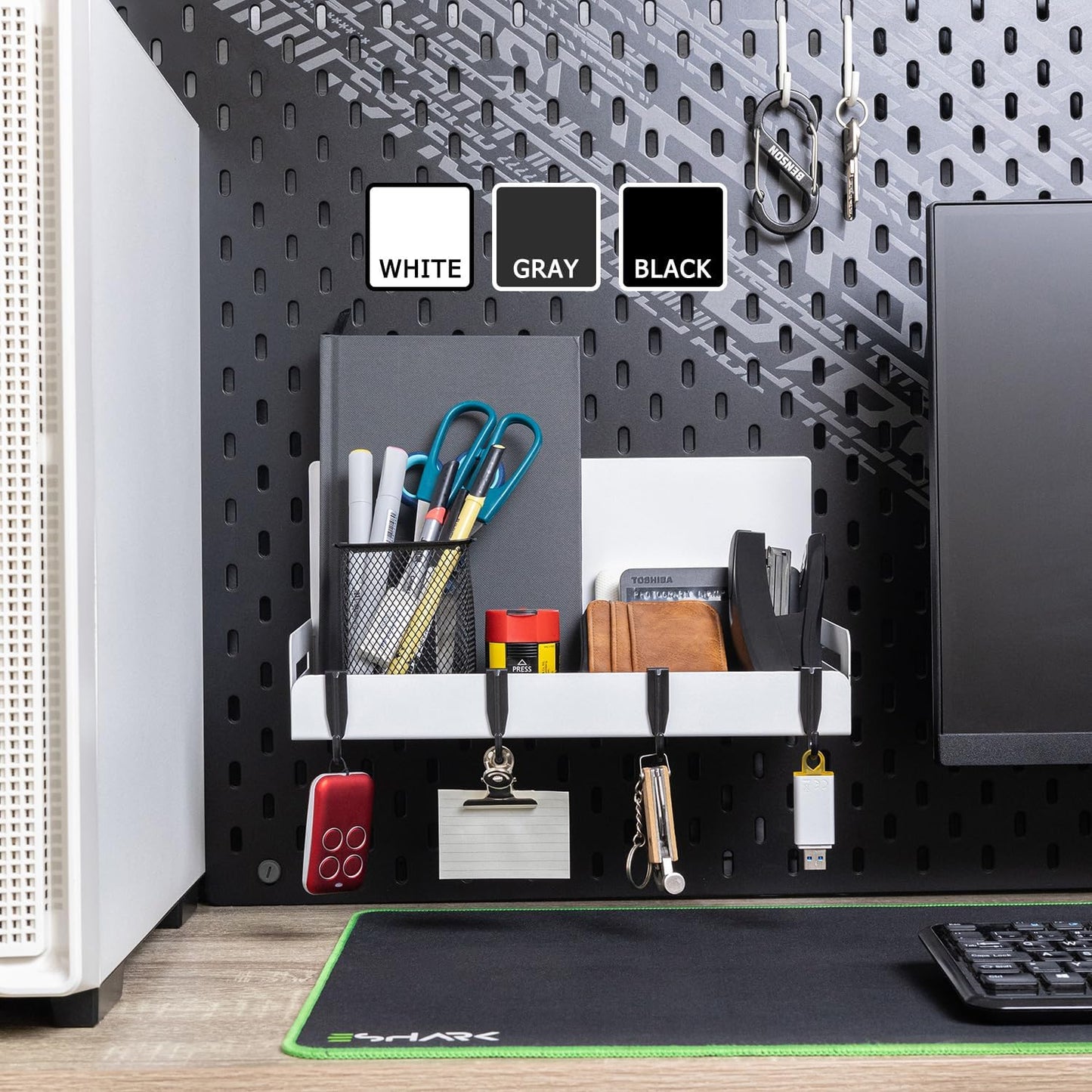 2-Pack Magnet Spice Rack For Refrigerator, White Magnetic Shelves for Classroom, 6" Deep Magnetic Shelf for Fridge Kitchen and Garage Tools Organizing, Heavy Duty 20LB Capacity