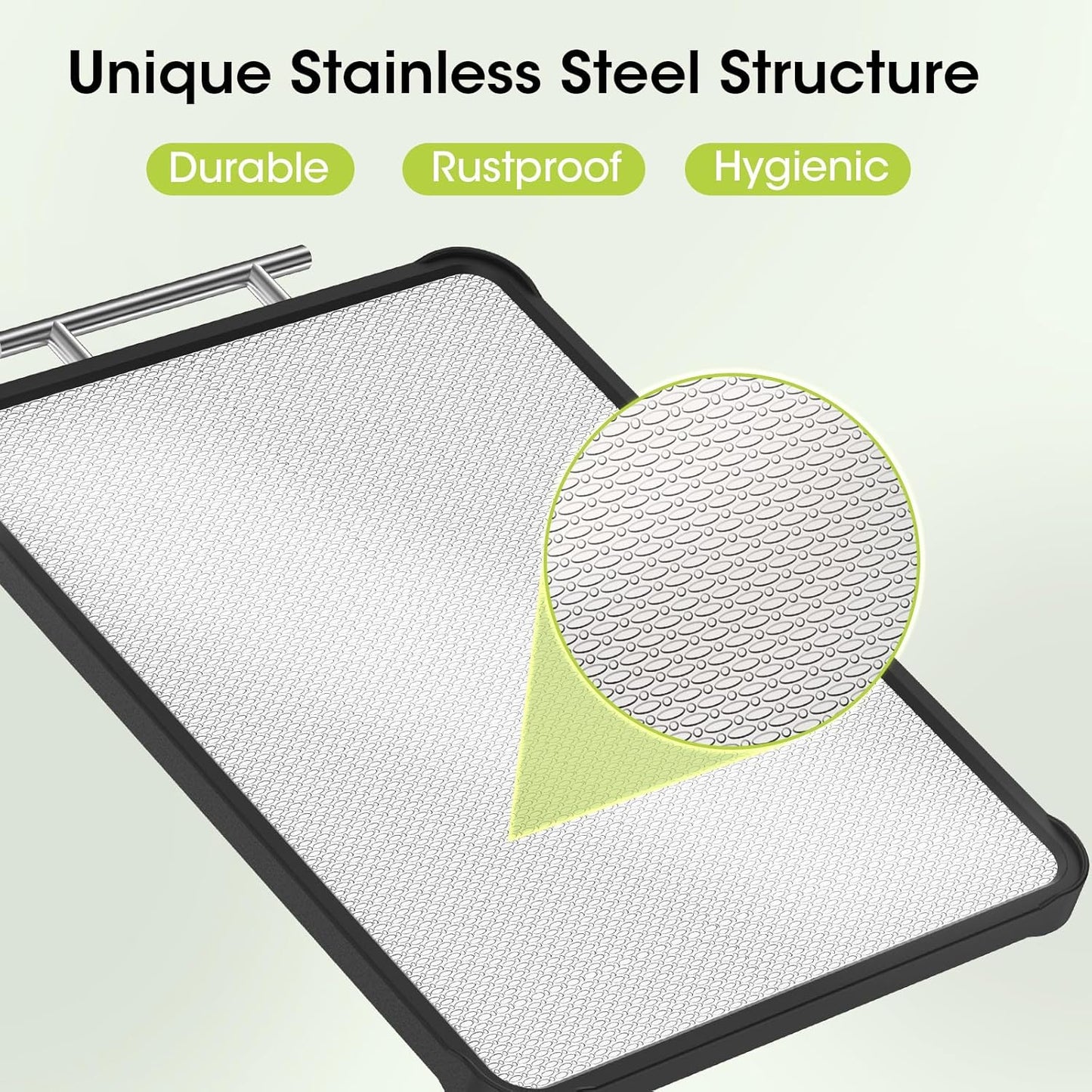 Dishwasher Safe 316 Stainless Steel Cutting Board for kitchen, Double-Sided Pure 316/Wheat Straw PP, Scratch-Resistant Chopping Board with Juice Groove&Grinding Area, Easy to Clean Large Size 16"*11"