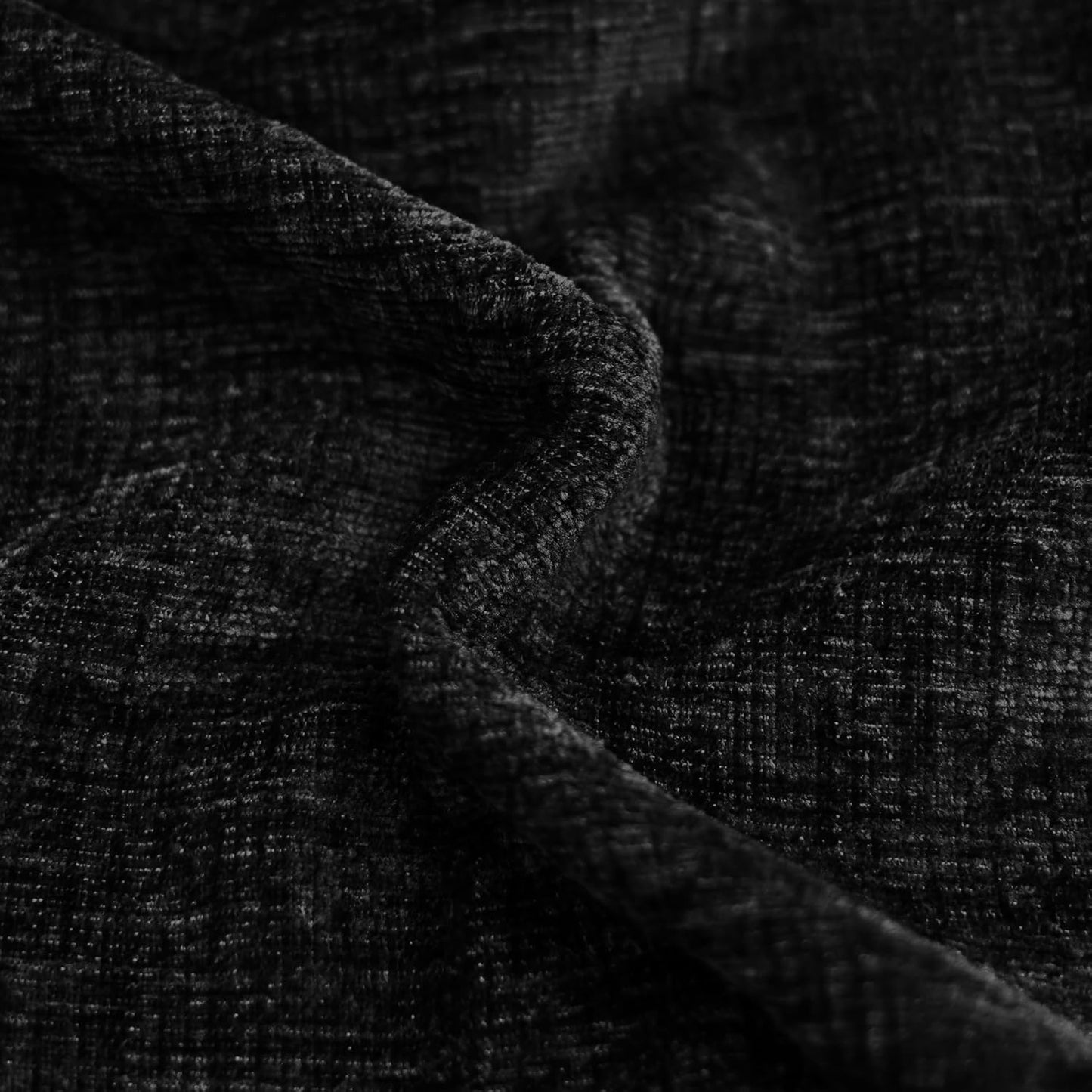 CaliTime Throw Pillow Covers Decorative 22 X 22 Inches Pack of 2 Cozy Chenille Cushion Cases for Couch Sofa Bed Living Room Home Black