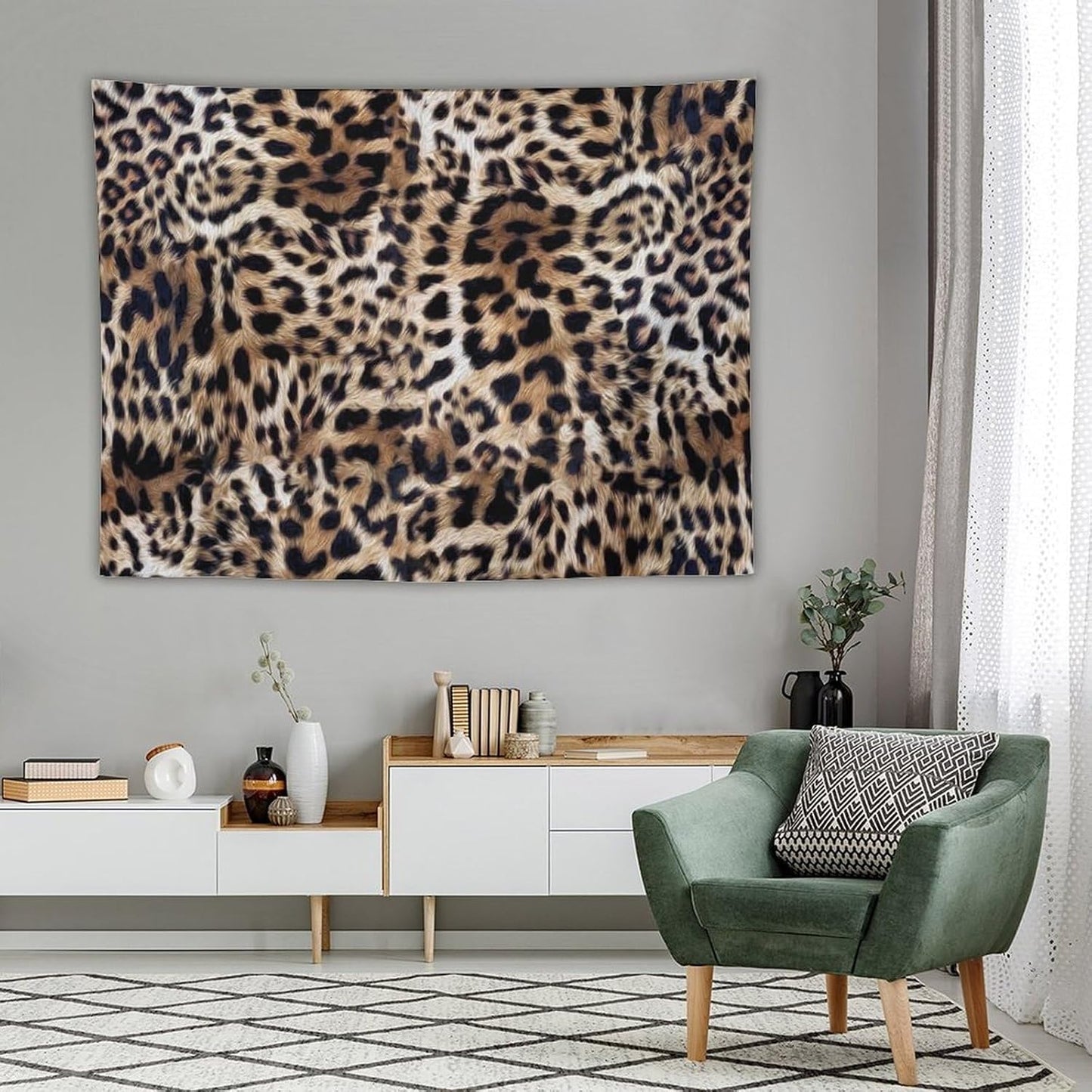 HZOHNAGO Leopard Print Tapestry Nature Wildlife Vintage Cheetah Fur Spot Animal Skin Wild Animals Spots Printed Wall Tapestry Painting Wall Hanging for Bedroom Living Room Dorm 80" W x 60" H