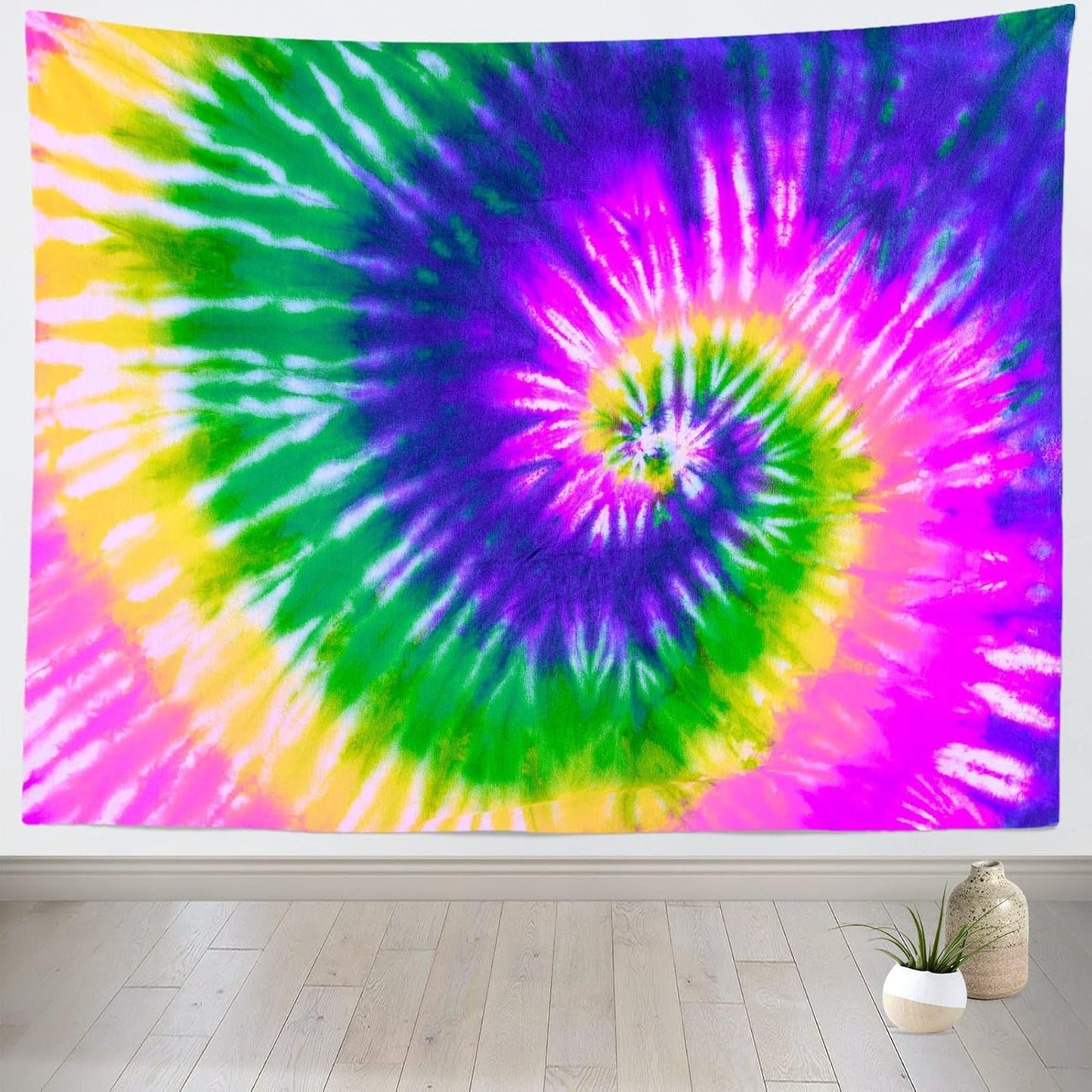 BELECO Tie Dye Tapestry Fabric Wall Hanging 70x47 Inch Hippie Tapestry 60's Tie Dye Wall Decor Watercolor Rainbow Spiral Tie Dye Art Tapestries for Bedroom Living Room Dorm Home Decor