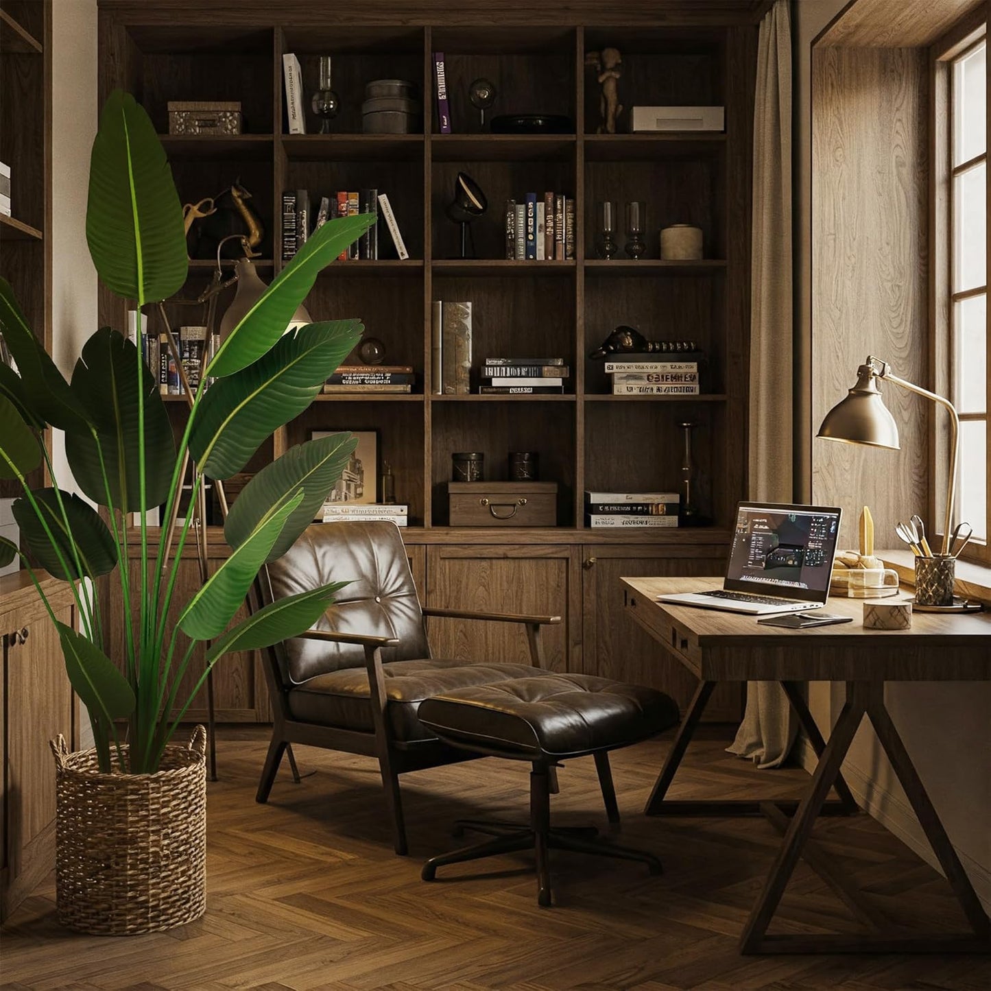 Worth Garden Artificial Bird of Paradise Plant 5.9ft, Set of 2 Large Faux Tropical Trees for Home and Office Décor, 70.8in Realistic Greenery for Indoor and Outdoor Spaces