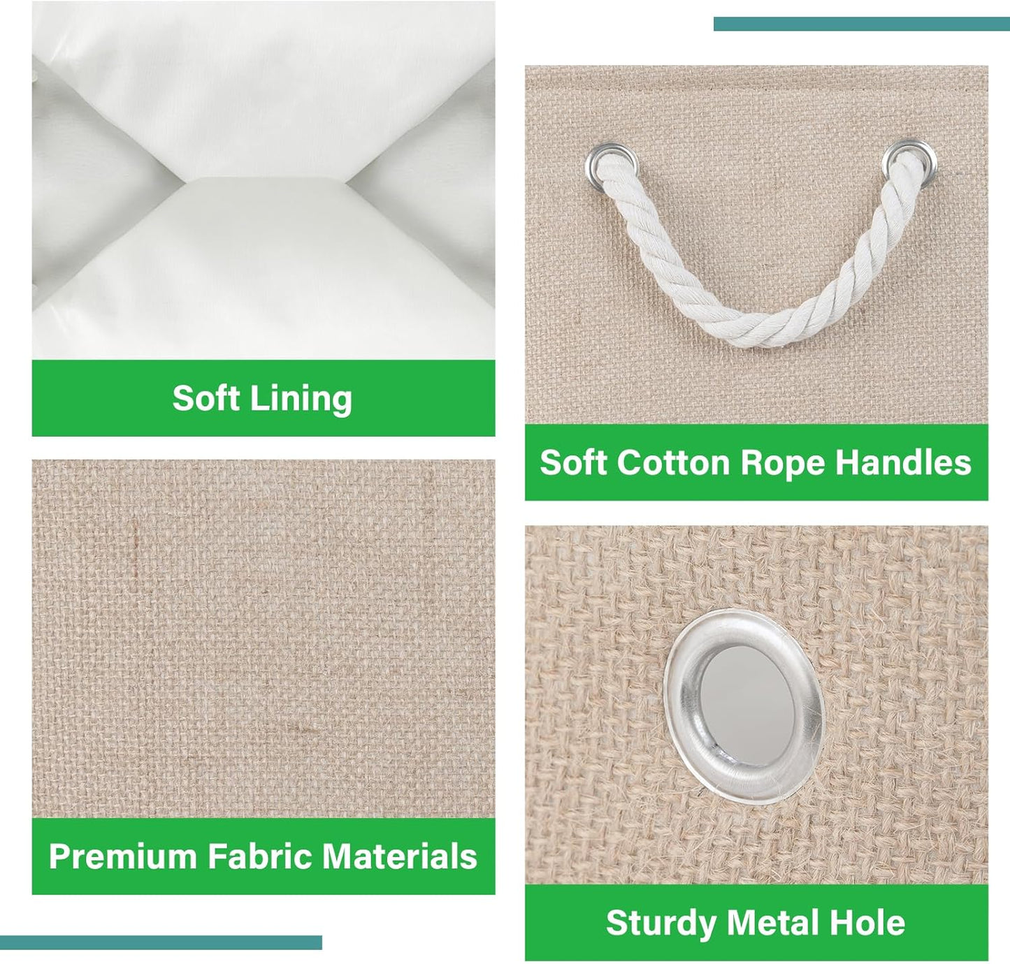 Bidtakay Large Storage Baskets for Shelves 3 Pack Fabric Storage Bins for Organizing Linen Collapsible Organizer for Closet-Flaxen