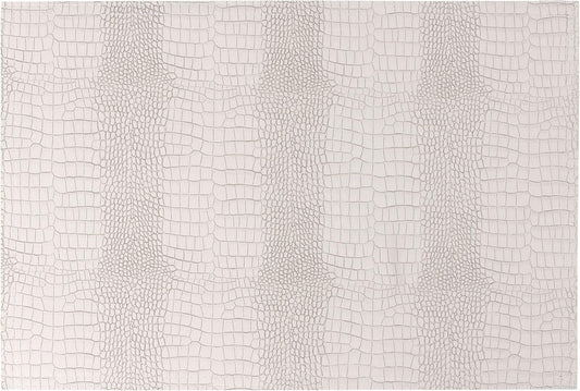 Waterproof PU Placemats, Faux Leather Hardboard Place Mats, Set of 8 Table Mats, Easy to Clean, Heat & Stain Resistant for Office Conference Table, Dining Home Decor, White