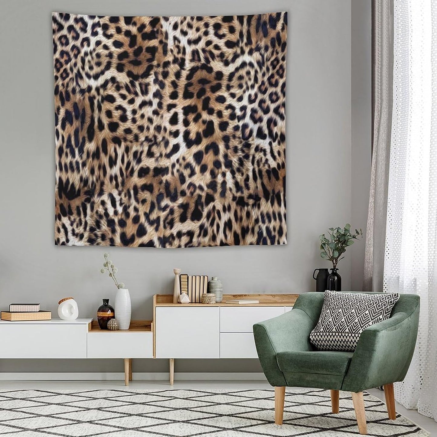 HZOHNAGO Leopard Print Tapestry Nature Wildlife Vintage Cheetah Fur Spot Animal Skin Wild Animals Spots Printed Wall Tapestry Painting Wall Hanging for Bedroom Living Room Dorm 60" W x 60" H