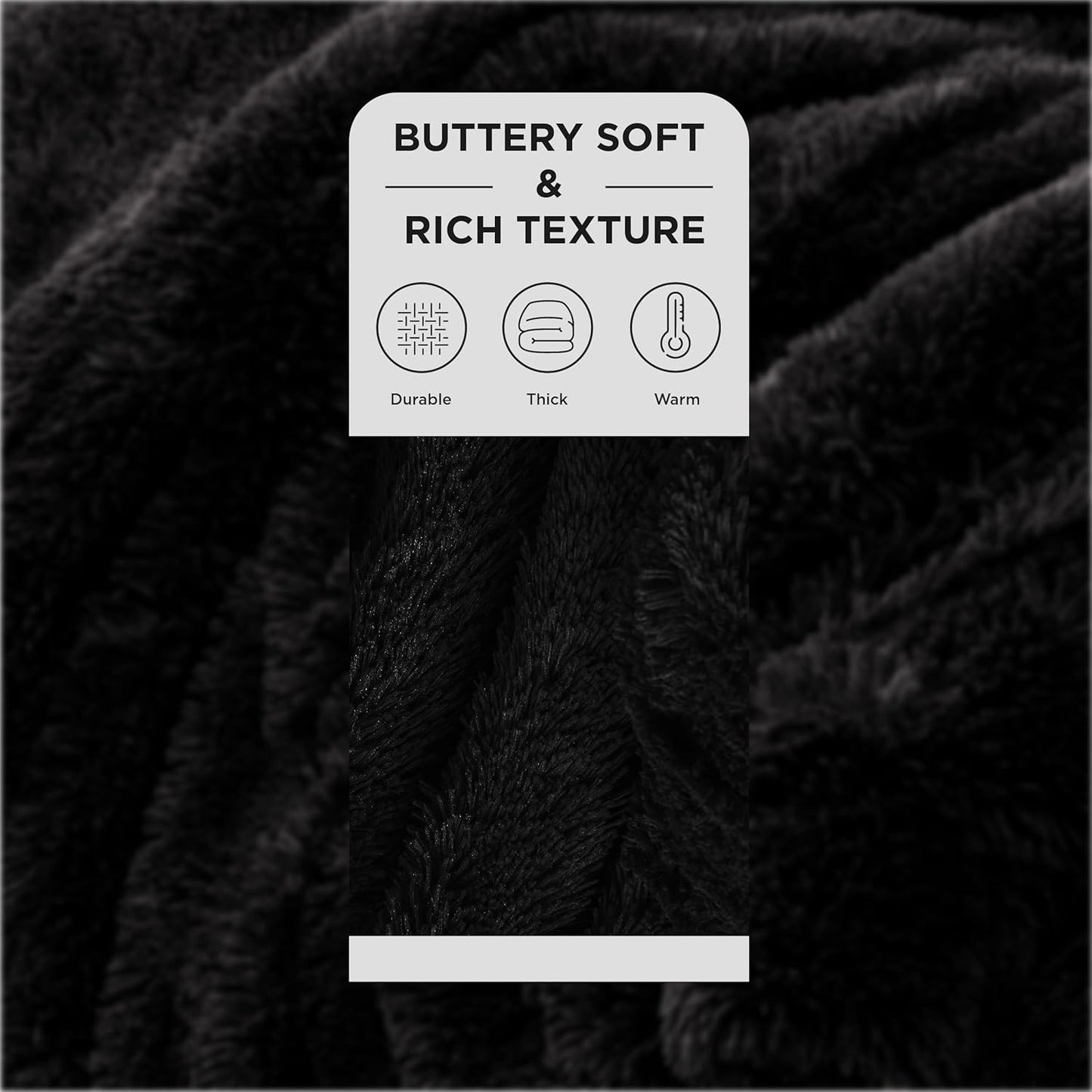 Bedsure GentleSoft Fluffy Black Throw Blanket Gifts for Men, Black Decor Soft Cozy Fuzzy Plush Minky Thick Warm Sherpa Fleece Faux Fur Throws for Couch Bed, Furry Blanket Gifts for Mom Dad, 50x60