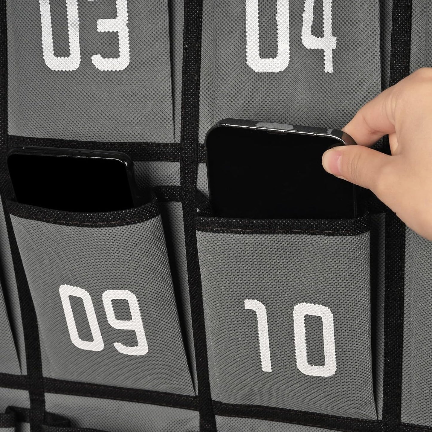 Loghot Classroom Accessories Closet Pocket Chart for Cell Phones Holder Wall Door Hanging Organizer (36 Pockets Gray)