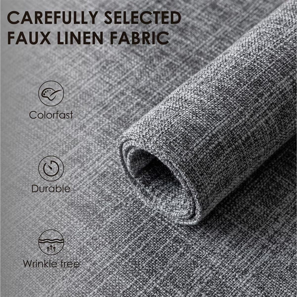 Placemats Set of 6, Bilayer Thickened Linen Place Mats Heat Resistant Machine Washable Wrinkle Free Carefully Selected Polyester Mats for Kitchen/Dining/Coffee Table (Light Grey)