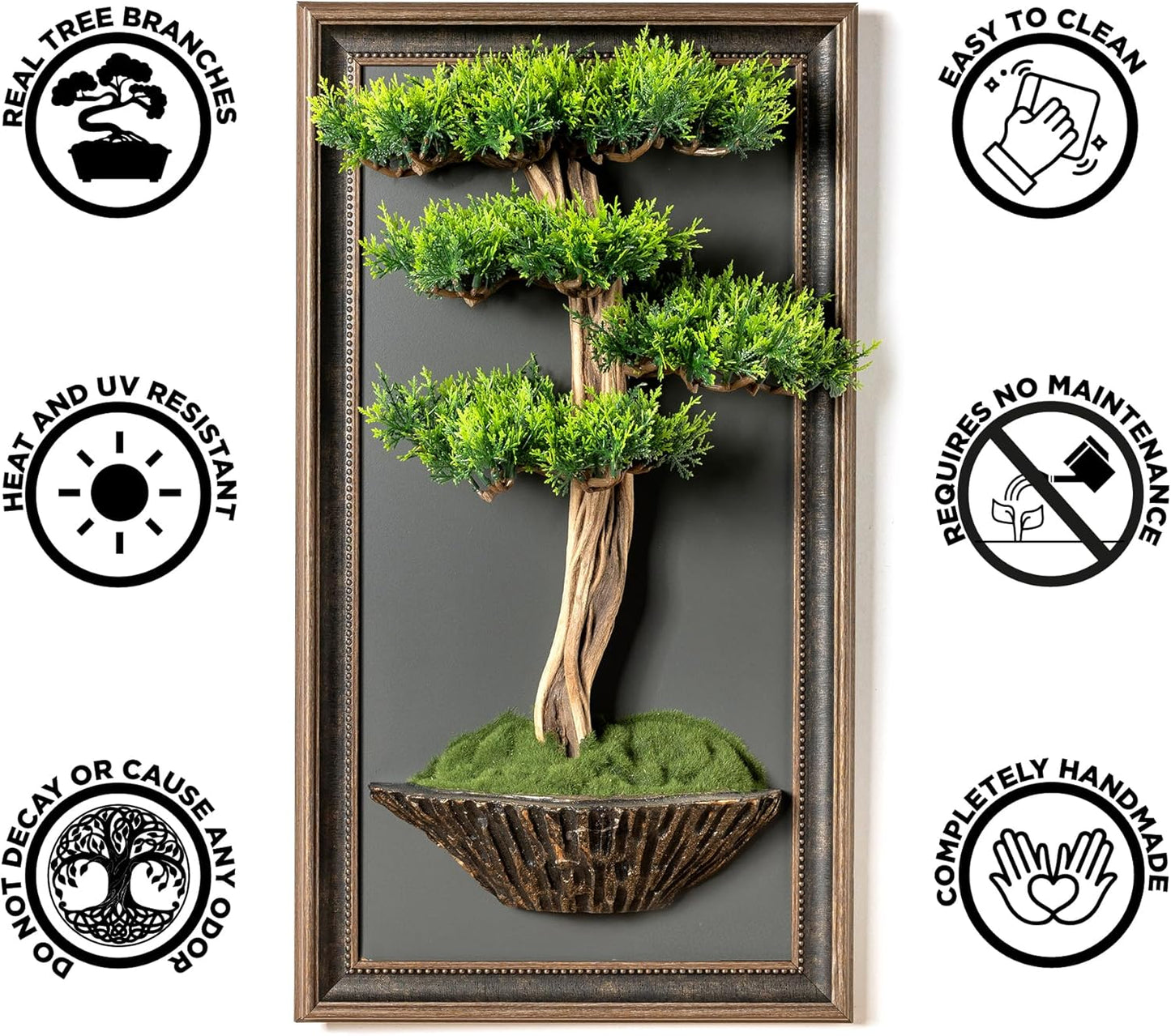 Omnia Artlife Concept Bonsai Art Life Tree Tableau Handmade Wall Art Decor Portrait for Living Room, Bedroom, Office