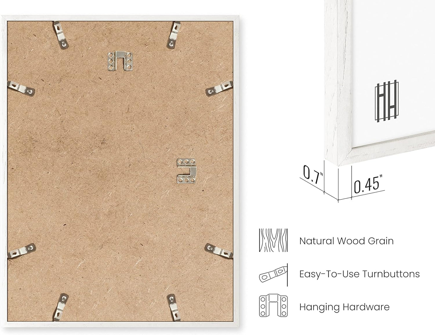 HAUS AND HUES 11x14 White Frames- Set of 3 11x14 Picture Frames White Gallery Wall Frame Set, Wooden Picture Frames for 11x14 Prints, White Picture Frames 11x14 Gallery Wall Frames (White Oak Frame)