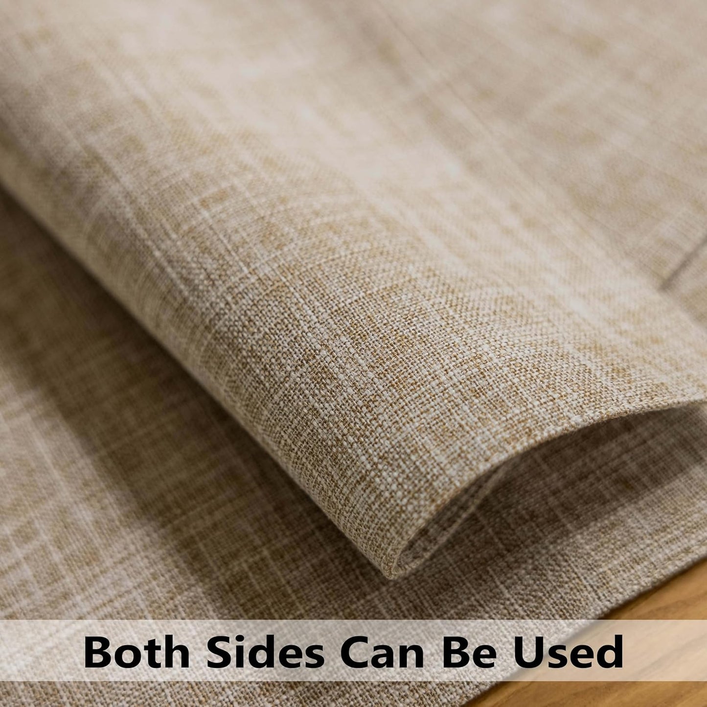 Demetex Burlap Placemats Set of 4 Heat Resistant Decorative Cloth Place Mats Wipeable Lined Linen Table Plate Mats for Party Dinner Gathering, Burlap