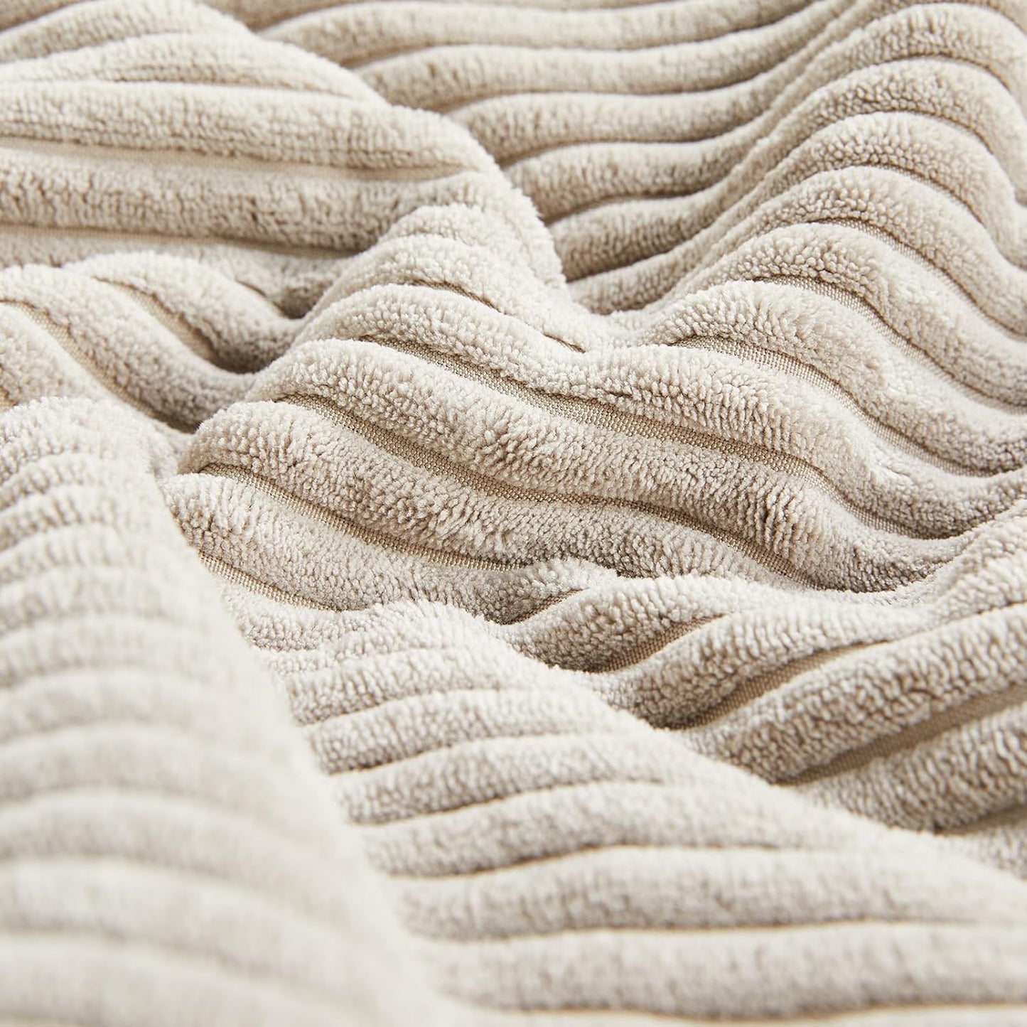 Fancy Homi 2 Packs Neutral Taupe Decorative Throw Pillow Covers 16x16 Inch for Living Room Couch Bed, Rustic Farmhouse Boho Home Decor, Soft Corss Patchwork Corduroy Textured Square Cushion Case 40cm