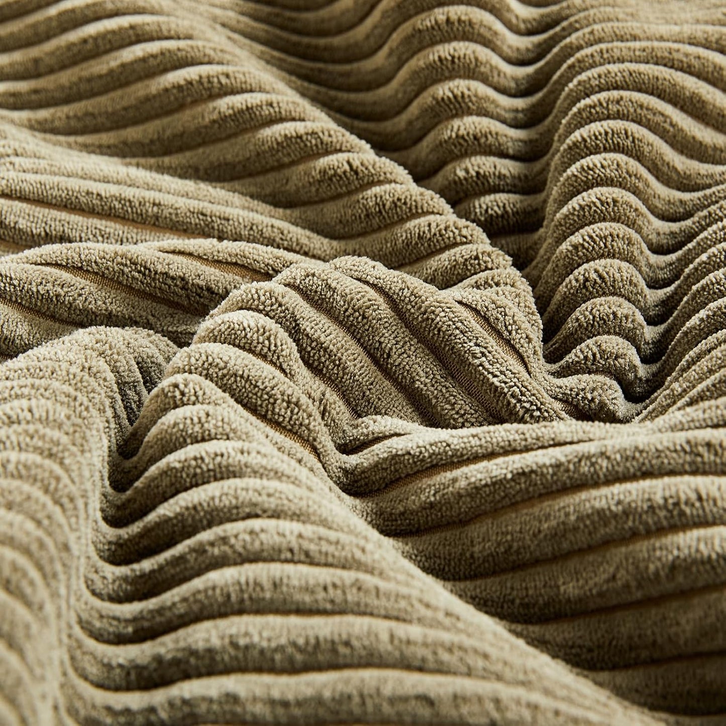 Fancy Homi 2 Packs Olive Green Decorative Throw Pillow Covers 22x22 Inch for Living Room Couch Bed Sofa, Rustic Farmhouse Boho Home Decor, Soft Corss Corduroy Patchwork Accent Cushion Case 55x55 cm