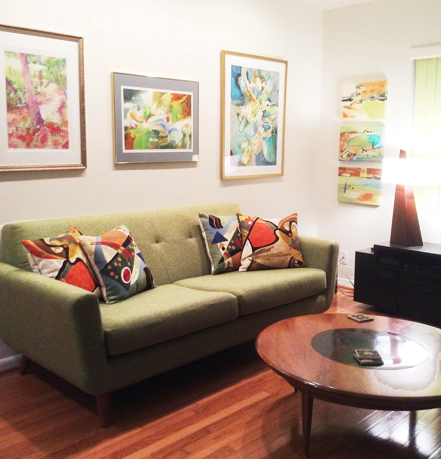 Kandinsky Modern Pillow Cover - Flow Orange Abstract Pillowcase Farmhouse Chair Cushion Contemporary Outdoor Pillowsham Couch Cushion Handmade Wool Size 18x18