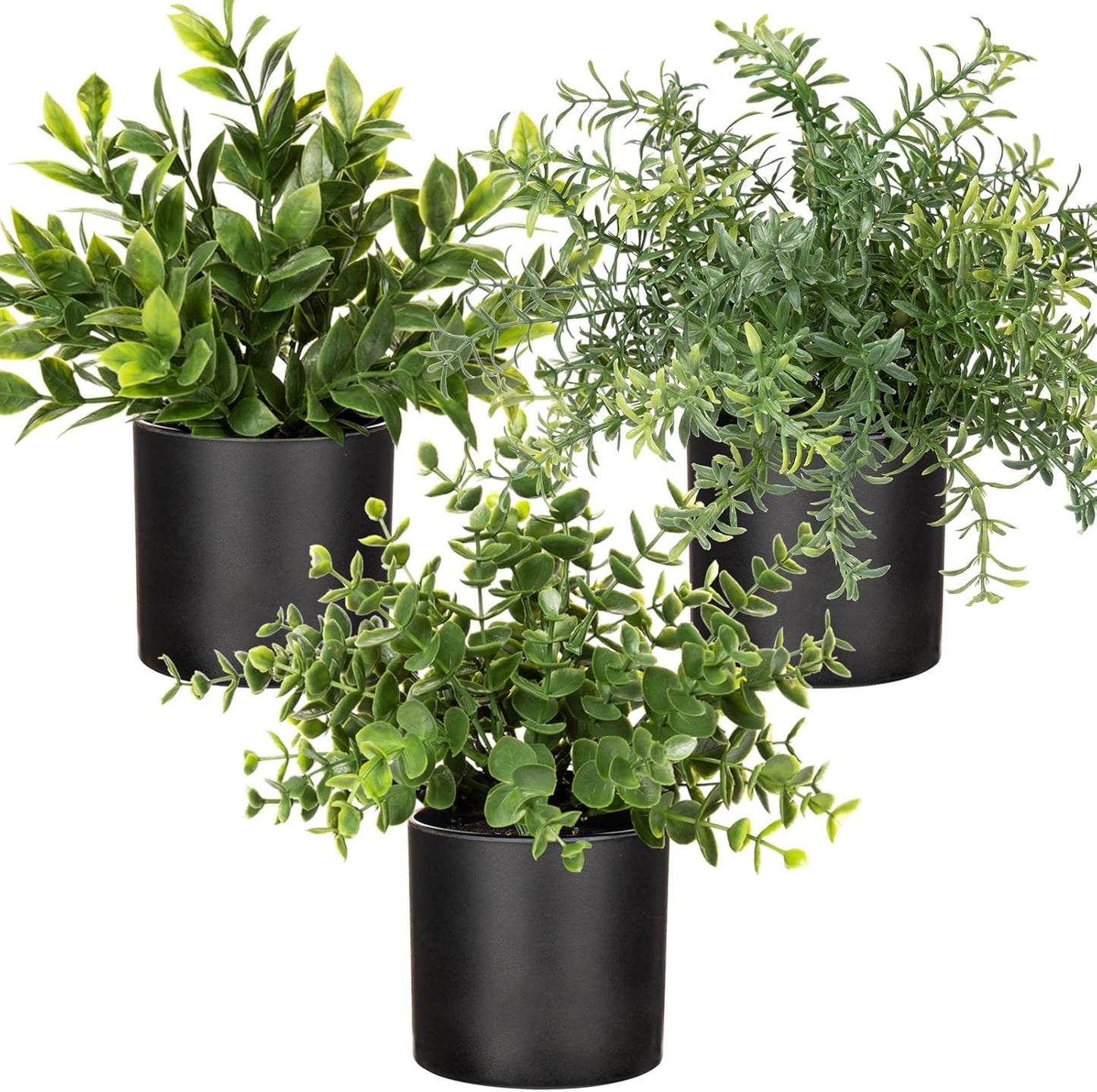 3 Pack Small Fake Plants for Shelf Decor Accents with Plastic Pot Artificial Potted Plants for Rustic Farmhouse Decor Faux Plants Indoor Fake Potted Plants Artificial for Home Office Bookshelf Decor