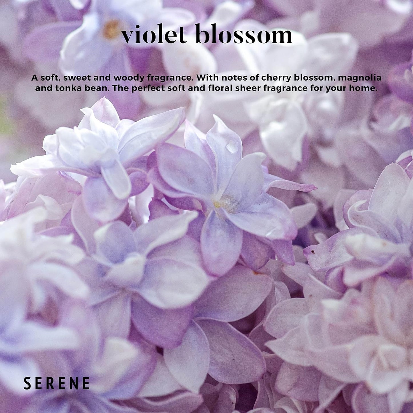 Hidden Label Large Scented Candle, Violet Blossom, 30oz 3 Wick Huge Candle, Serene Collection Slow Burn Natural Soy Candles for Home Scented