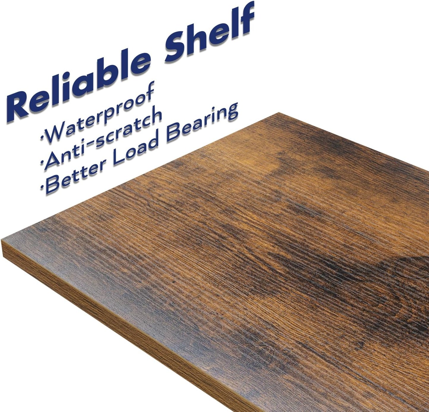 NUMENN Bookshelf, 6 Tier Bookshelves, Home Office Bookcase Shelf Storage Organizer, Free Standing Storage Shelving Unit for Bedroom, Living Room and Home Office, Vintage