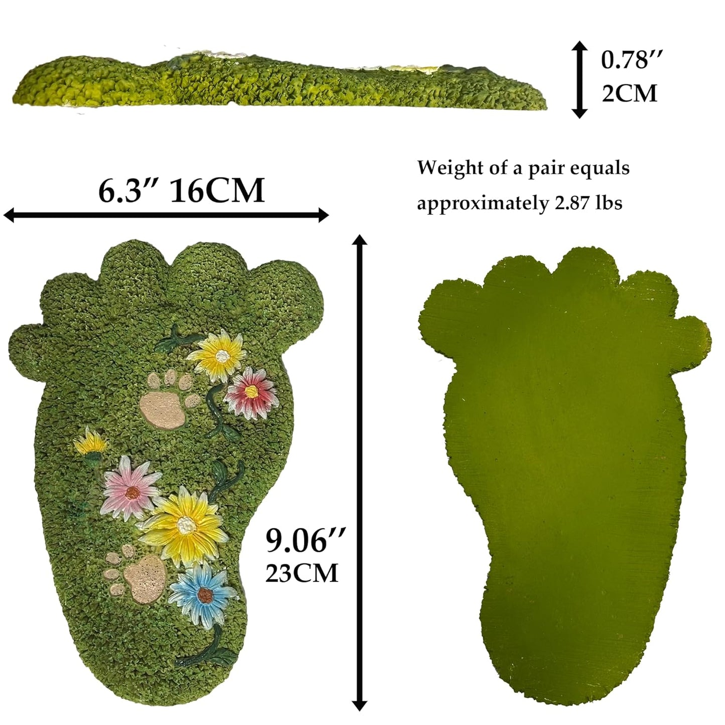 Garden Stepping Stones - Decorative Stones for Patio, Lawn, Stepping Stones Made of Resin (Set of 2)