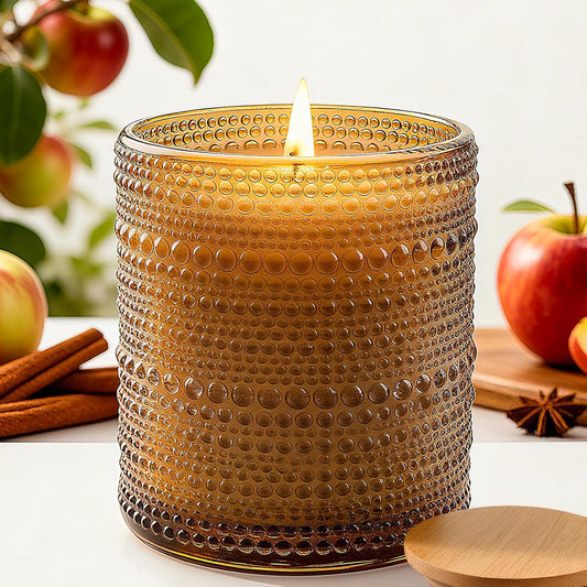 Apple & Cinnamon Scented Candle, Large Jar Aromatherapy Candle Over 60 Hours of Burn Time, Candles for Home Scented Fall Decor Home Fragrance Perfect for Gifting