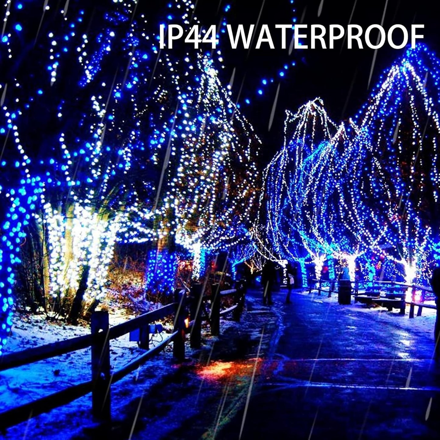 Dazzle Bright 132FT 400 LED Christmas Lights, Christmas String Lights Plug in with 8 Modes, Waterproof Christmas Decorations for Xmas Indoor Outdoor Party Home Tree Decor, Blue