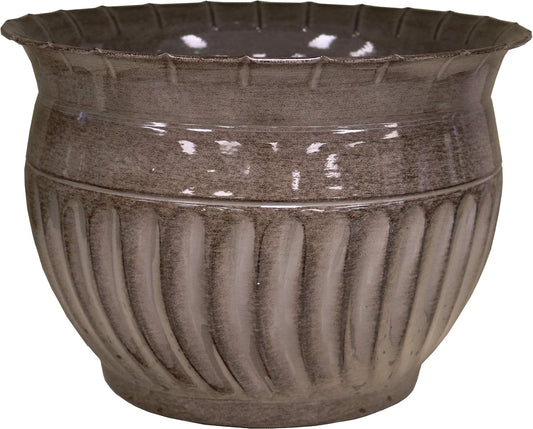 Headwind 6" Sutton - Rosewood Brown, Ironstone Metal Planter Pot. Indoor Outdoor Use