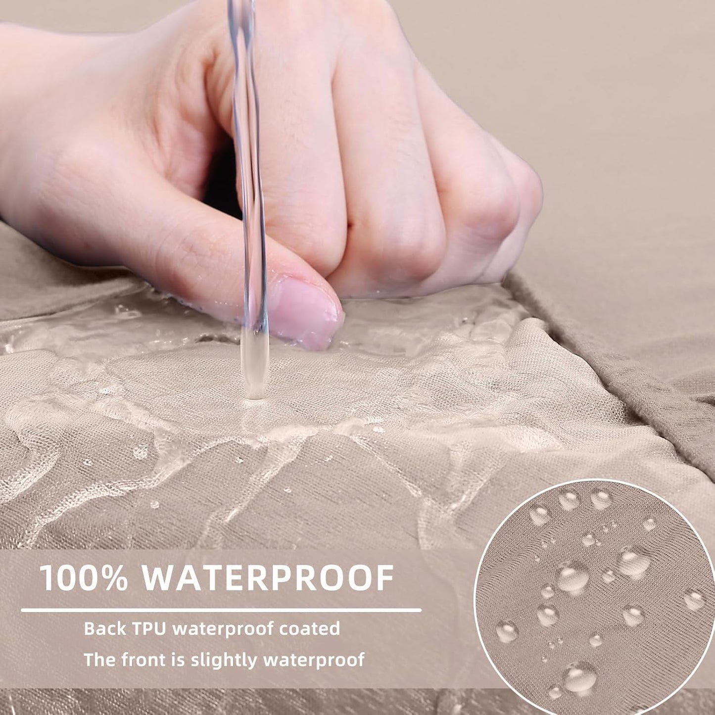 hyha Waterproof Couch Cushion Covers, Sectional Sofa Slipcovers Washable, L Shape Chaise Dog Couch Covers for Sectional Sofa, Universal Furniture Protector (1 Piece for Chaise, Taupe)