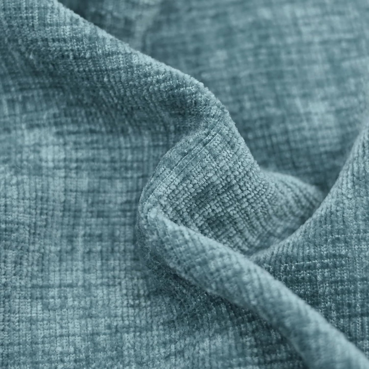 CaliTime Throw Pillow Covers Decorative 16 X 16 Inches Pack of 2 Cozy Chenille Cushion Cases for Couch Sofa Bed Living Room Home Smoke Blue