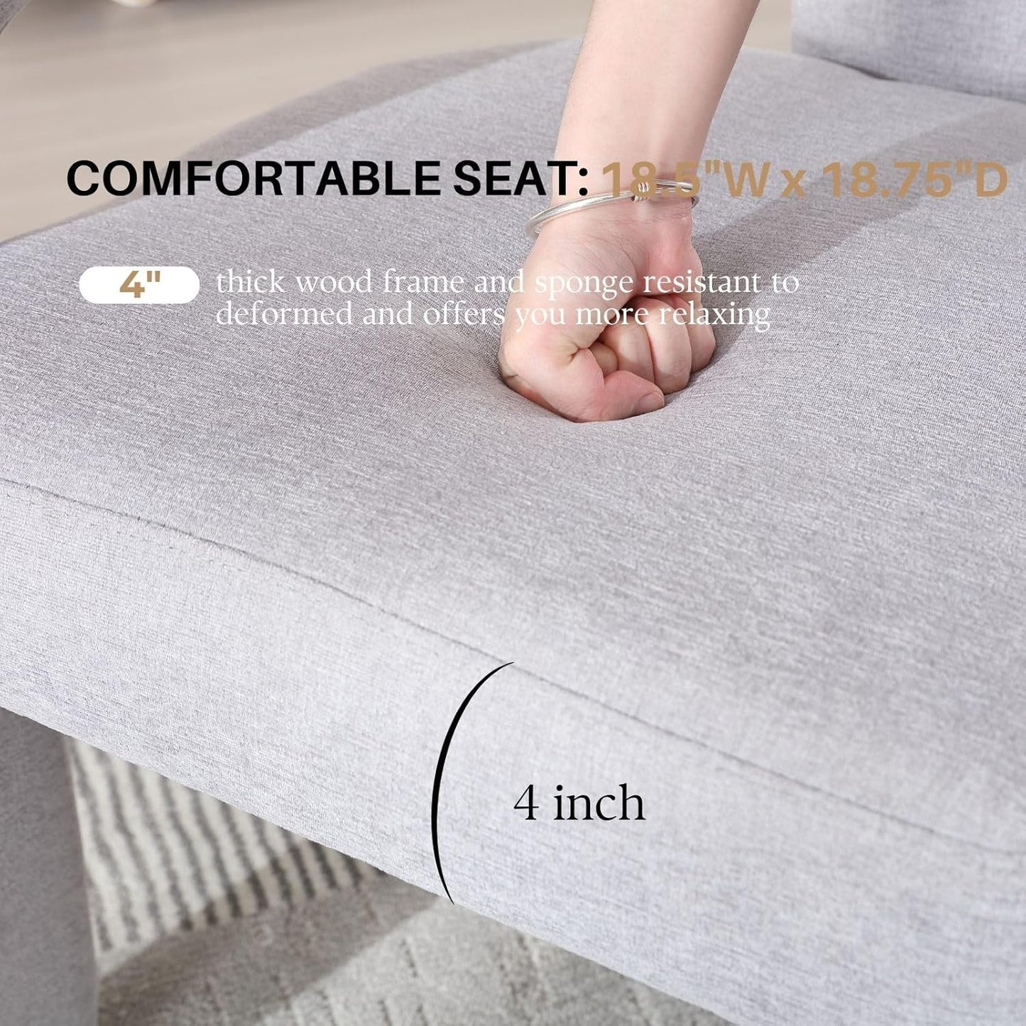 Grey Chenille Dining Chairs Set of 2, Modern Barrel Dining Room Chairs Upholstered Faux Fur Accent Chair with Arms and Round Back for Living Room Kitchen Armchair No Assembly Needed