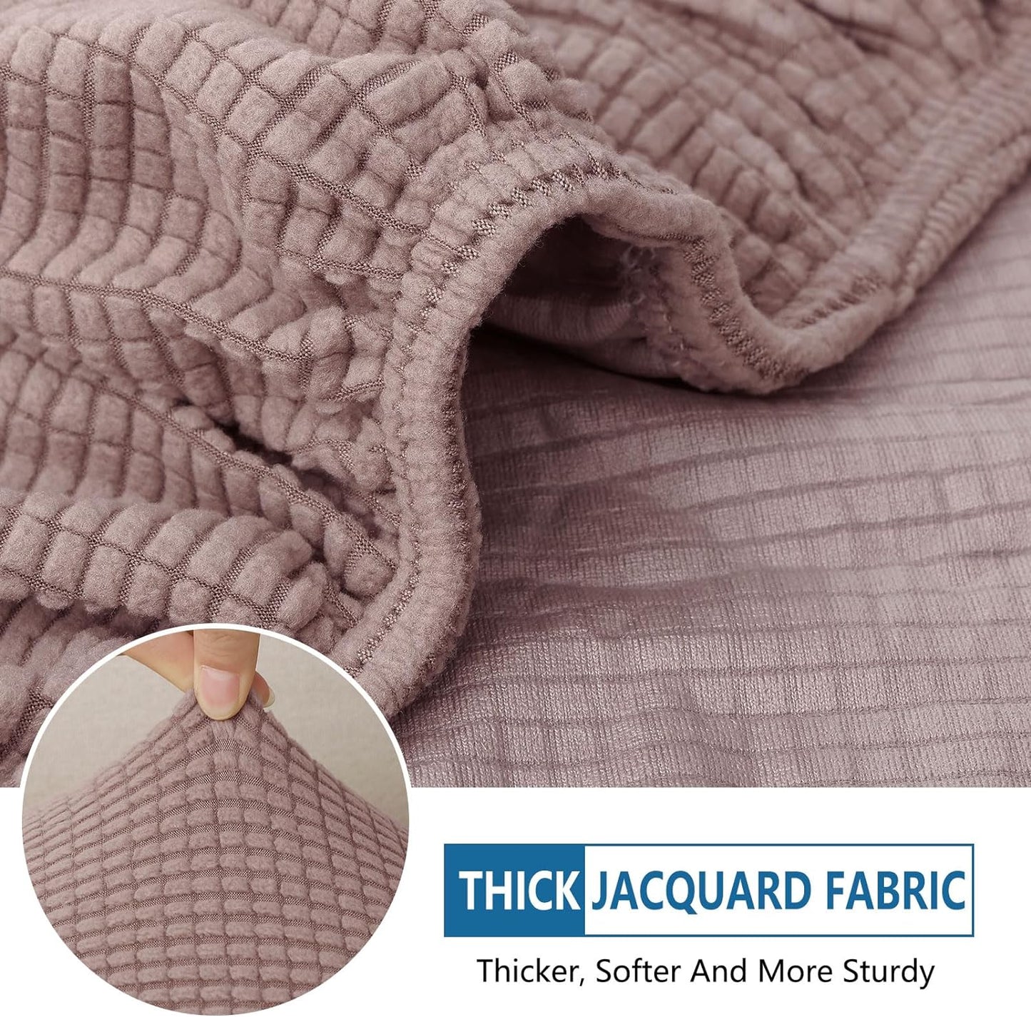 hyha Waterproof Couch Cushion Covers for Pets, Non Slip Sofa Seat Cover for Dogs Washable, Soft Thick Stretch Jacquard Fabric, Sofa Slipcovers with Elastic Bottom (1 Piece for Backrest L, Camel)