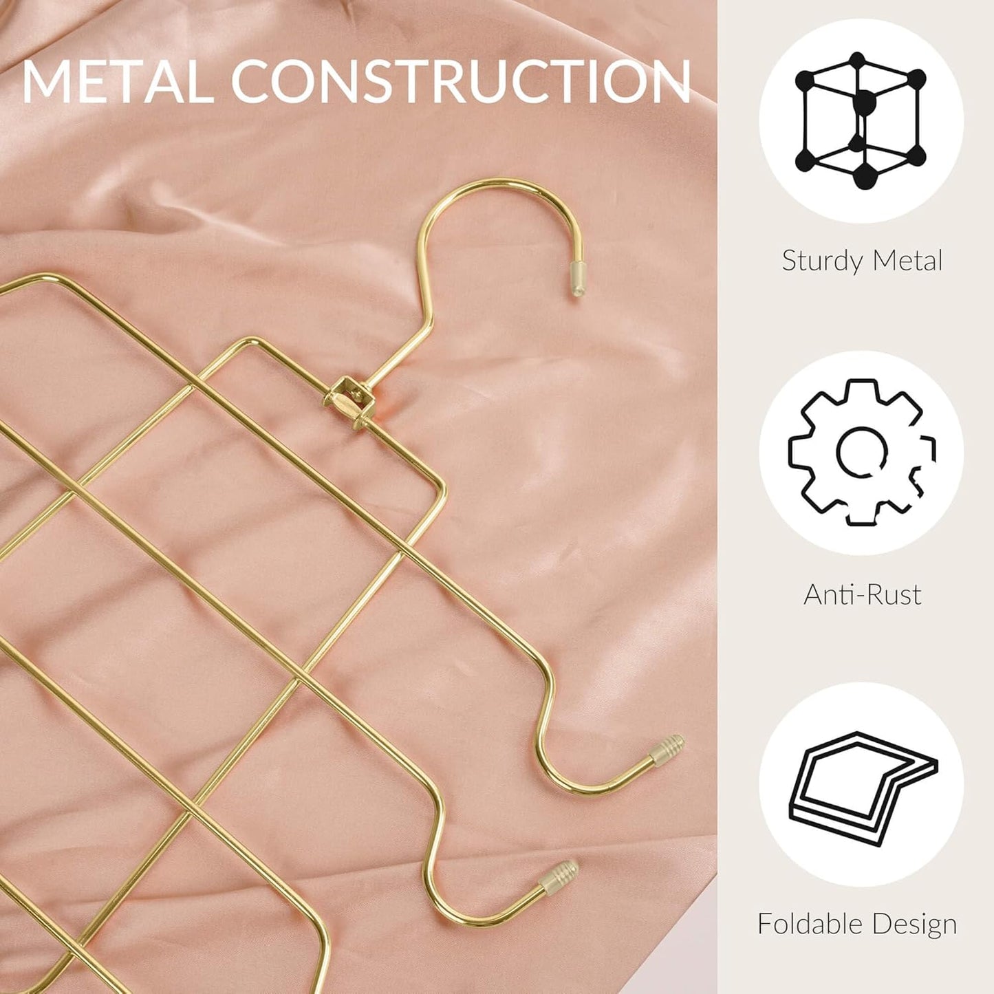 ZEDODIER Tank Top Hanger, Space Saving Bra Hamgers, Non-Slip Hanging Sport Bras Holder, Closet Organizers and Storage for Camisoles Tank Tops Bras Ties Swimsuits Strappy Dress, Gold