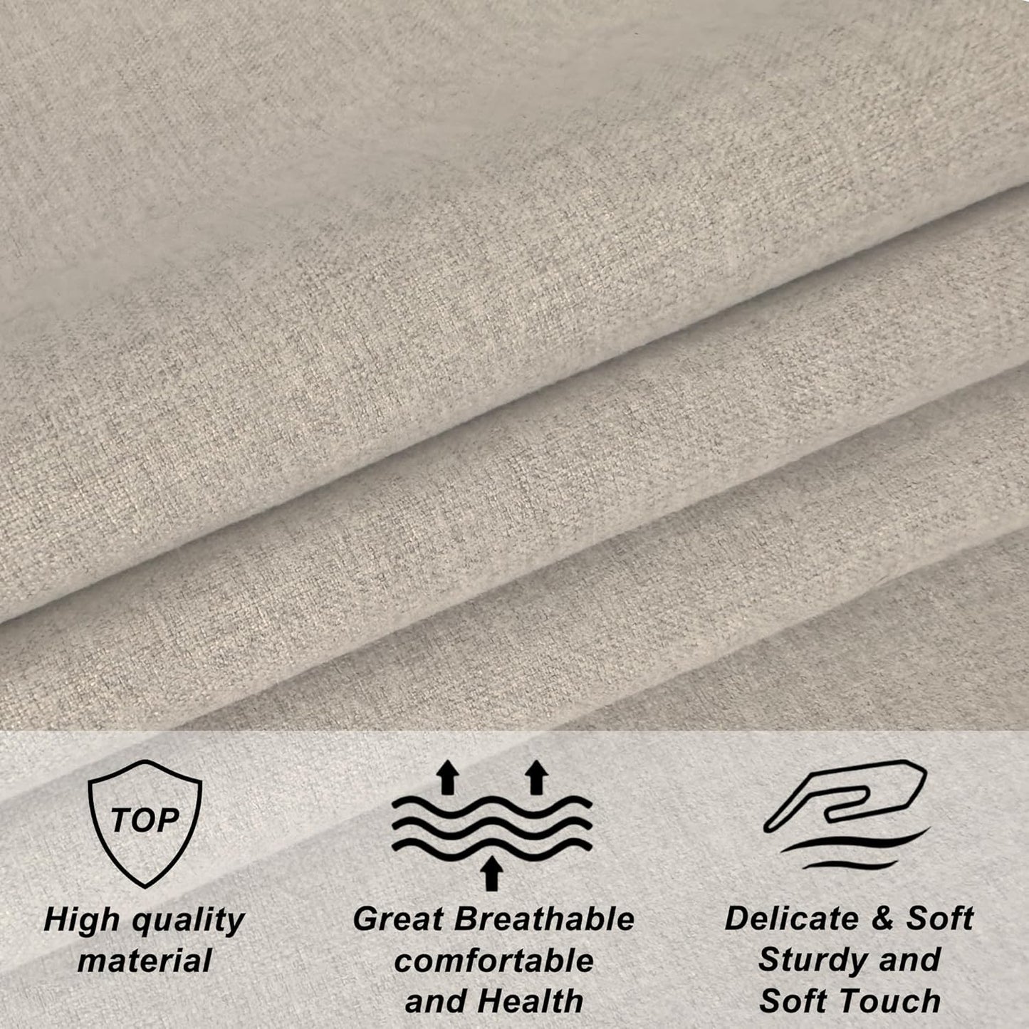 Storage Ottoman Bench for Bedroom, Linen 52" End of Bed Bench with Rolled Arms Upholstered Ottoman Bench Fit for Bedroom, Living Room, Entryway, Linen Gray